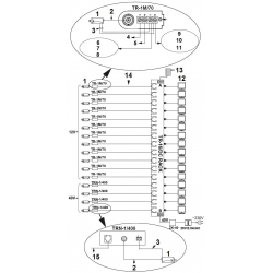 Przykładowy schemat połączeniowy (12 kamer zasilanych DC 12V, 4 kamery zasilane DC 40V)